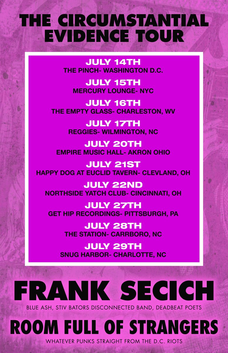 Hey Stranger babies...Tour dates for July

 #concerts #livemusic #punk #ontour