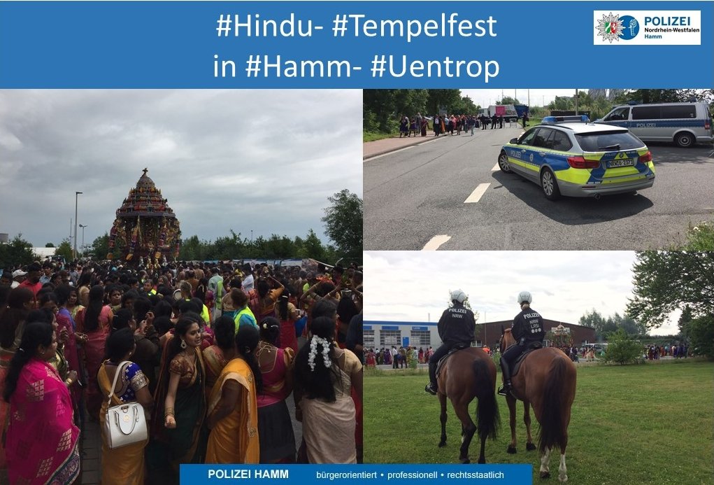 polizei_nrw_ham's tweet photo. #Hindu- #Tempelfest in #Uentrop verlief friedlich - #Polizei #Hamm - https://t.co/N7Z08LXdi9 https://t.co/PBsxgDlQbH