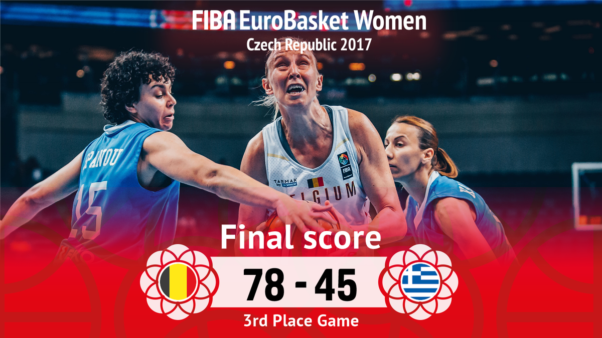 FIBA Basketball (@fiba) on Twitter photo History has been made at FIBA #EuroBasketWomen2017❗️<a href="/TheBelgianCats/">Belgian Cats</a> 🇧🇪 defeat <a href="/HellenicBF/">HellenicBF</a> 🇬🇷and claim the bronze 🥉. Congratulations👏. History has been made at FIBA #EuroBasketWomen2017❗️<a href="/TheBelgianCats/">Belgian Cats</a> 🇧🇪 defeat <a href="/HellenicBF/">HellenicBF</a> 🇬🇷and claim the bronze 🥉. Congratulations👏.