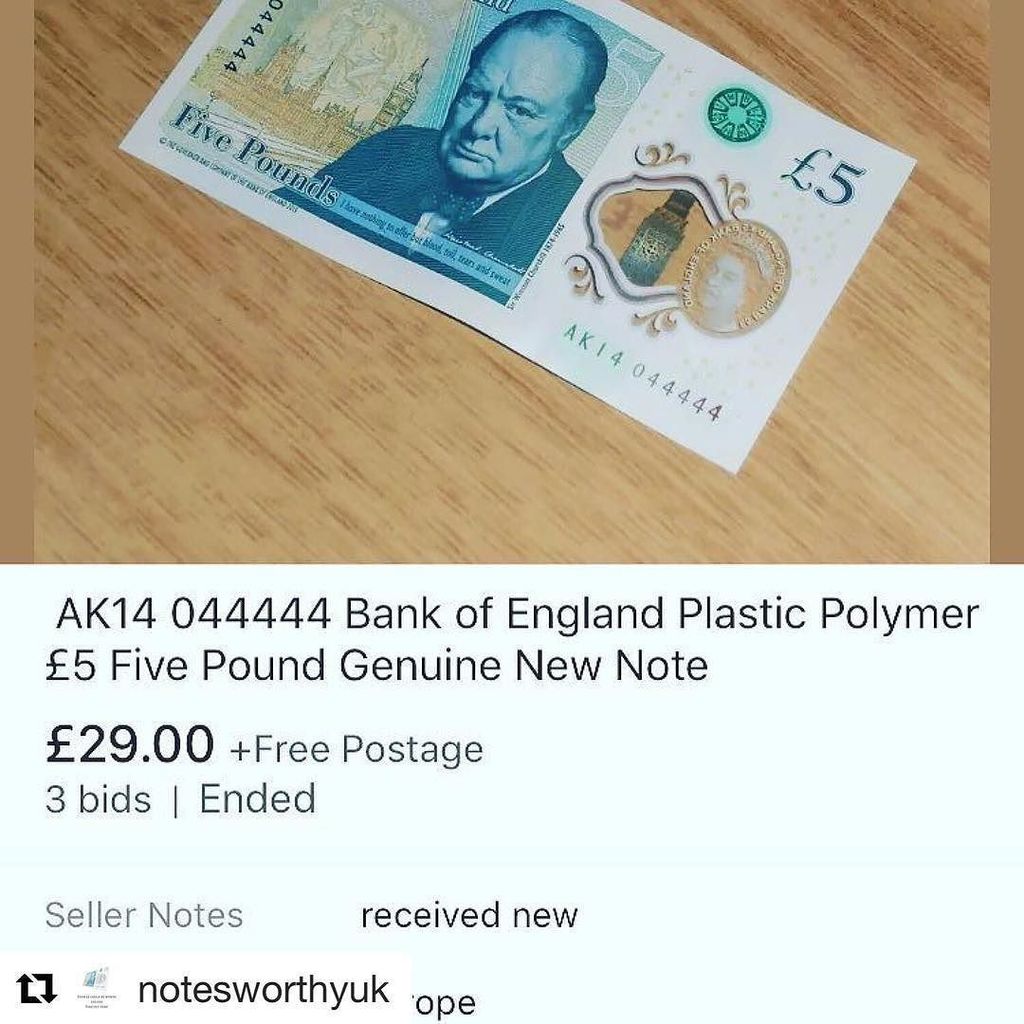 Notesworthyuk's tweet image. Turned £5 into £30... just like that #fiver #fivepoundnote #newfivepoundnote #newonepoundcoin #ebay #fivepound #fi… ift.tt/2tJzWNE