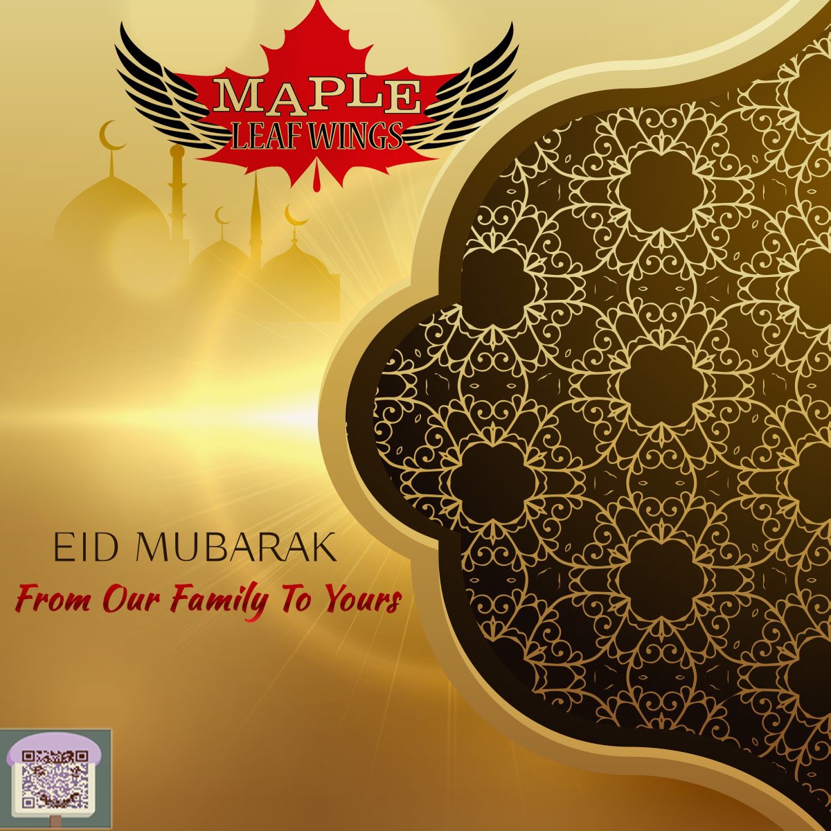 mapleleafwings's tweet photo. Eid Mubarak From Our Family To Yours #EidAlFitr #Eid2017 #Blessings #Peace #Businessdevelopment https://t.co/bmEuorcH6n