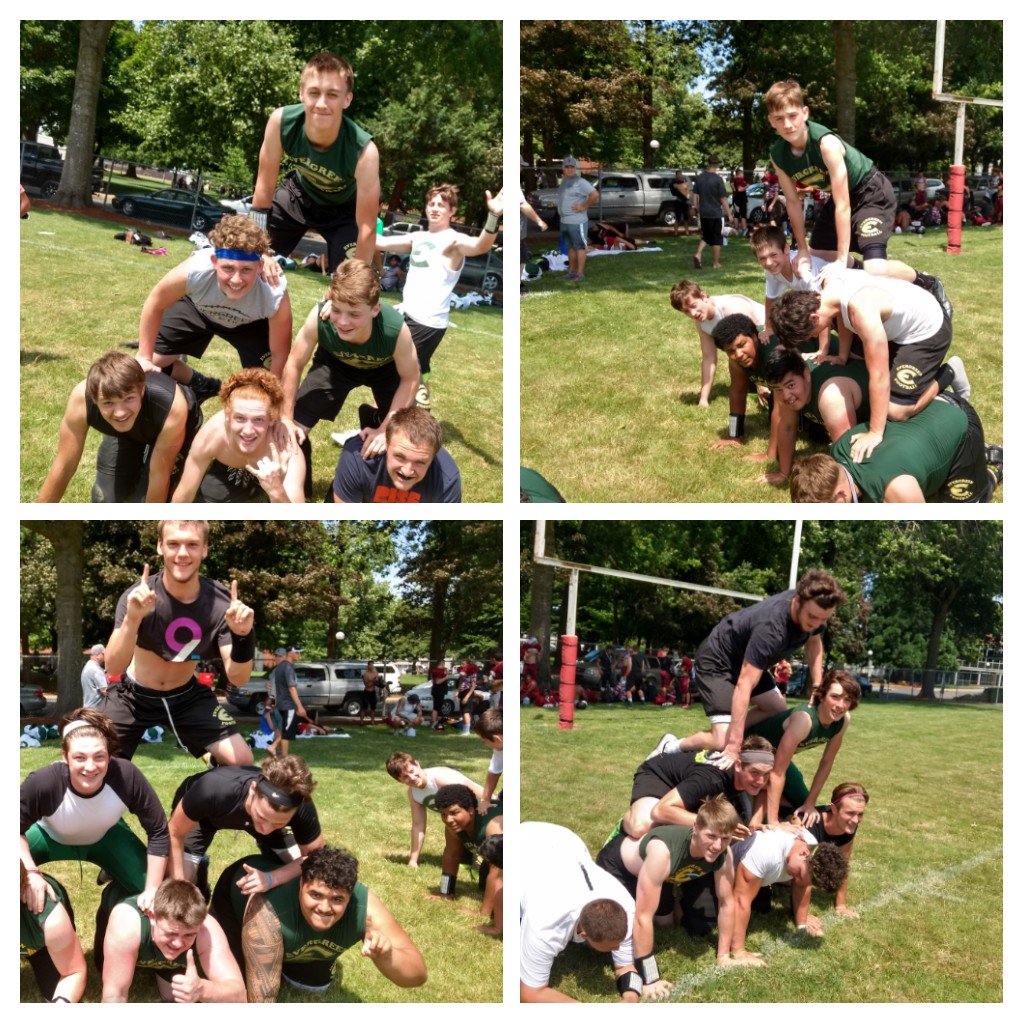 EgreenPride's tweet photo. Evergreen Football Fun. Team warm-ups. #Compete #PlainsmanPride #WOUteamCamp https://t.co/e5x179x9Jh