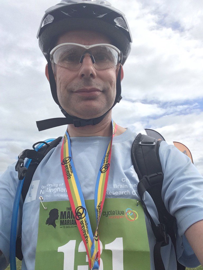 AlanK68's tweet photo. @uonLifecycle 75 mile bike ride completed to raise money for @CBTRC1 . Half marathon next! https://t.co/cpOZw8X8Mt