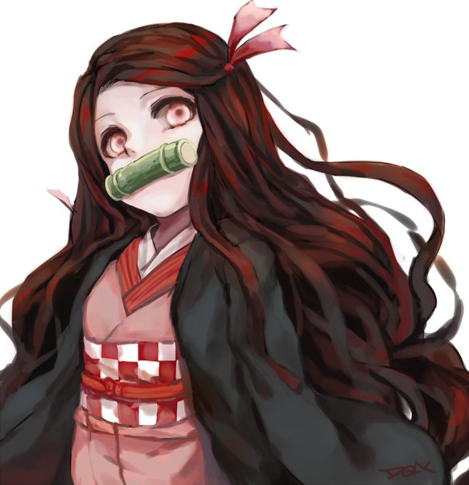 緑QN/MiDQNさんがTwitterに投稿した竈門禰豆子(鬼滅の刃)のイラスト。