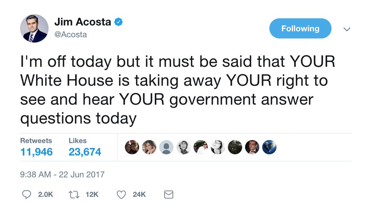 CNN Jim Acosta throws another tantrum