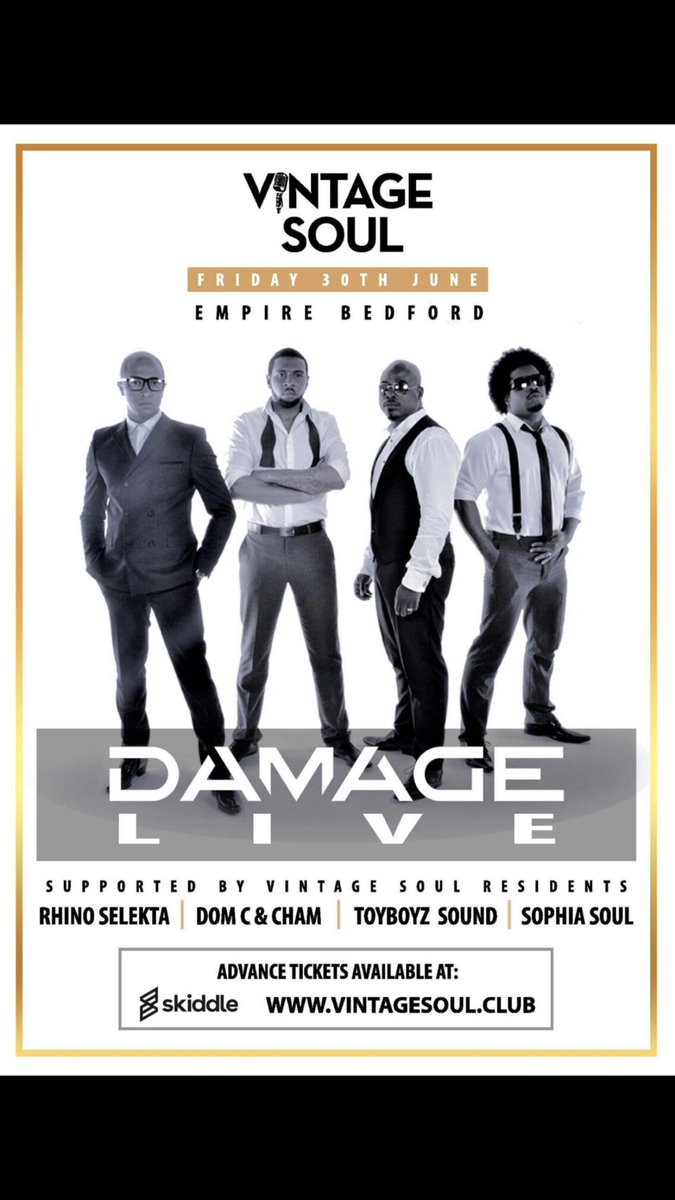 This will be an amazing night on the 30th June "Damage" a real treat 🍭🍭🍭 make sure you got your tickets ❣️❣️❣️