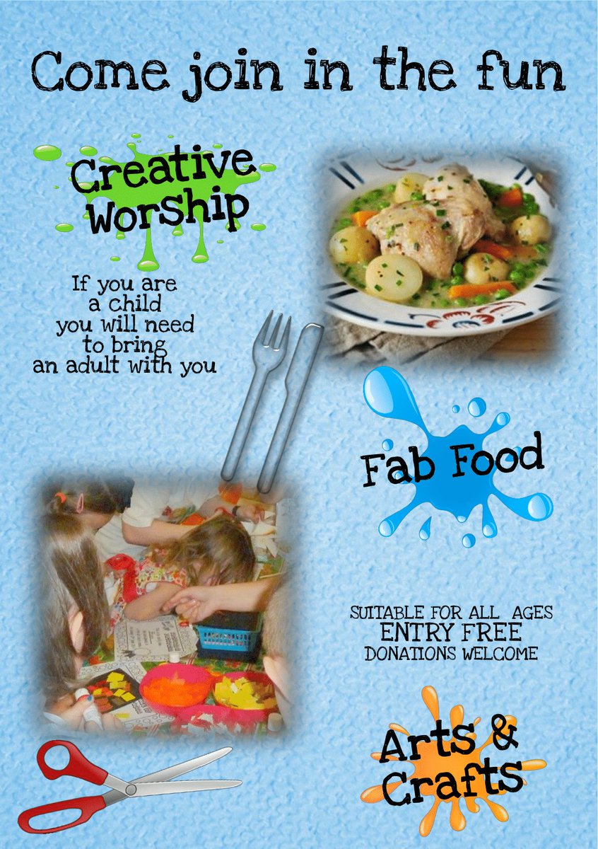 Join us Thursday for an awesome #MessyChurch for all the family.. Crafts/Activities/Songs/Food... There'll likely be some giant bubbles too!