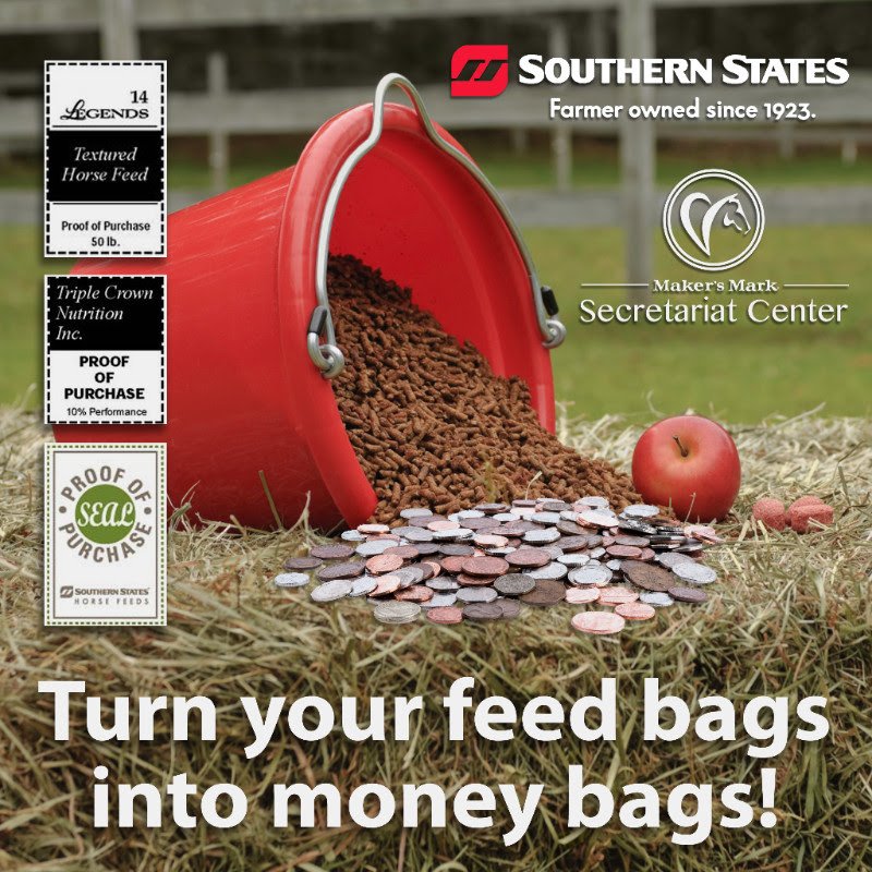 SecretariatCen1's tweet photo. Support #adoptable #OTTBs by mailing your #SouthernStates, Legends, or @TCHorseFeed proof of purchase feed tags to the #MMSC! #SHOWprogram https://t.co/u2ZGtwLl94