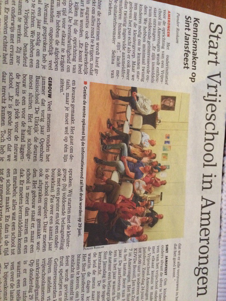 Mooi initiatief voor nieuwe school <a href="/VSAmerongen/">VrijeSchoolAmerongen</a> Zou mooi zijn wanneer het lukt voor diversiteit in onderwijs