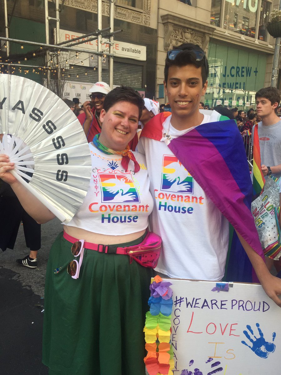 PastorShak's tweet photo. Faithful volunteers marching with us for Pride @CovenantHouse #CovUnity https://t.co/Q2LjXsZgLa