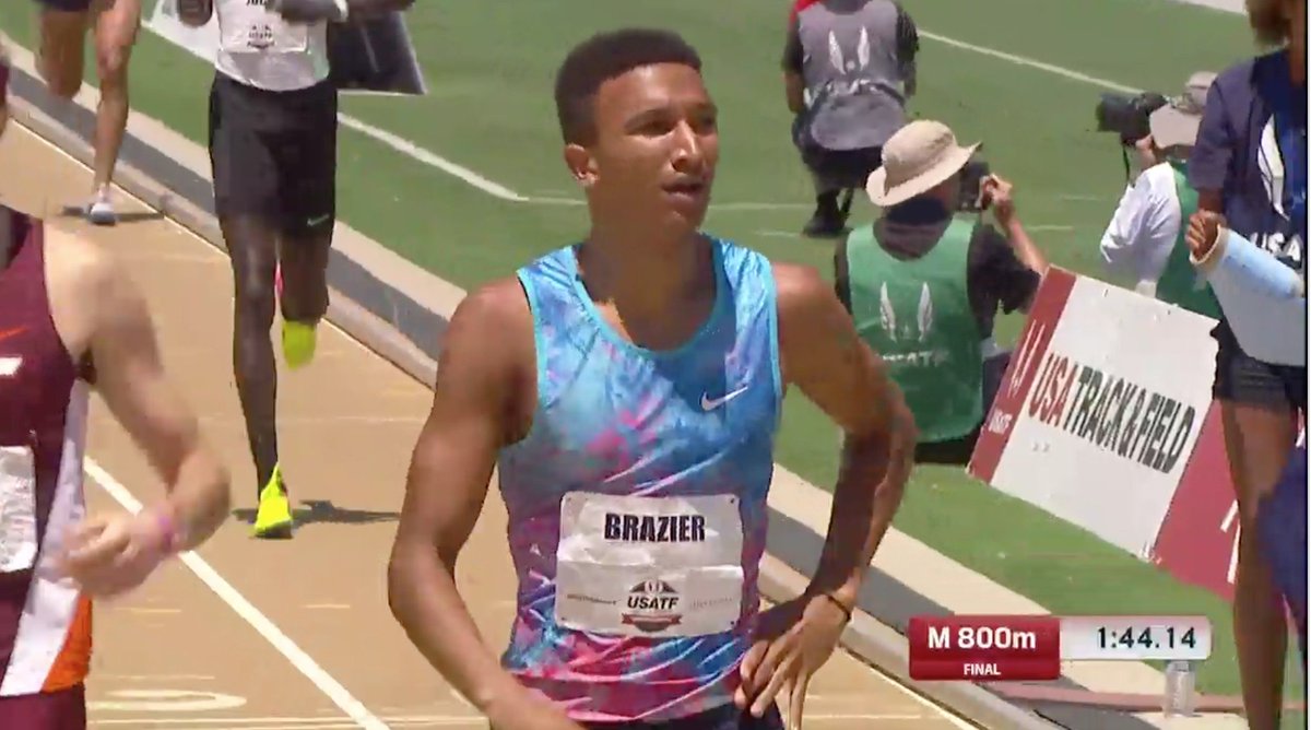 FloTrack's tweet photo. Donavan Brazier is the 2017 U.S. Champion in the 800m! Penn State's Isaiah Harris and Drew Windle will join him in London! #USATFOutdoors https://t.co/zPC3Msttsq