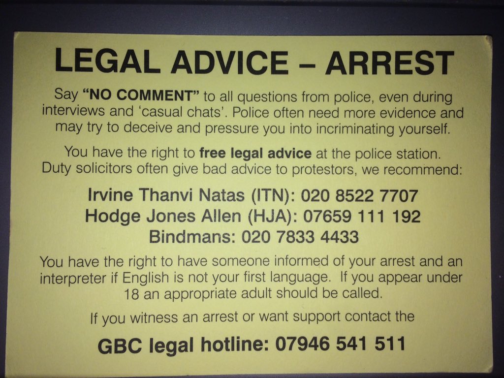 AyoCaesar's tweet photo. Useful info for anyone caught up in a public order policing situation #JusticeforEdson #ForestGate #NJNP https://t.co/g4dhXZD4kq