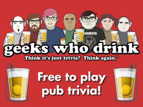 flightonthelake's tweet photo. Geeks Who Drink Every Tuesday at 7 PM ! https://t.co/1jaI99nbKX
