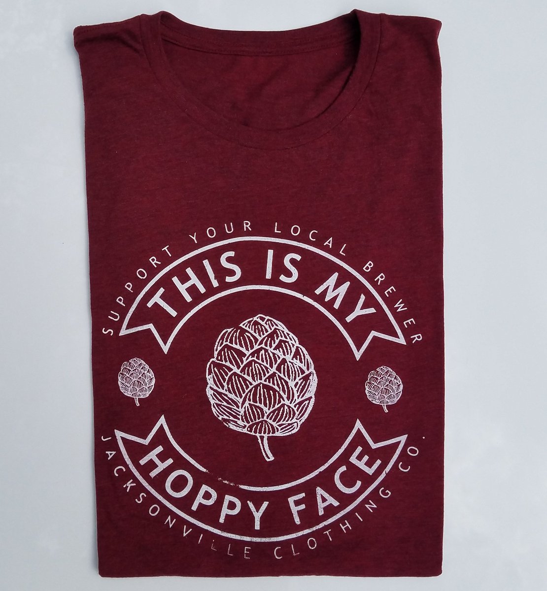 JaxClothingCo's tweet photo. This is my Hoppy Face t-shirt. Available in heather cardinal red and heather charcoal. Link in bio! #jacksonville #jaxclothingco #localbrew https://t.co/VlAmsKII6m