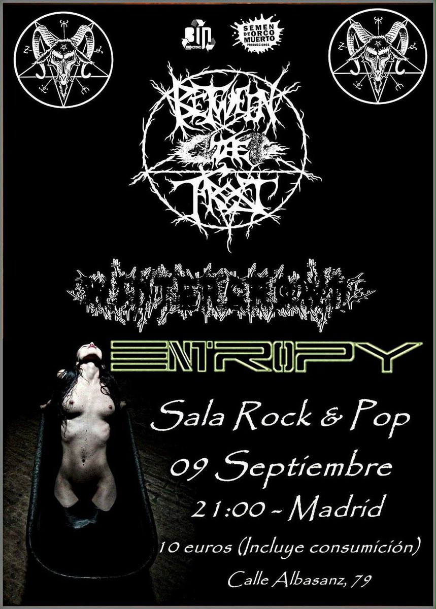 WintercrownBM's tweet image. El 9 de Septiembre en la sala RockNPop noche de #metal extremo con #BetweenTheFrost @WintercrownBM y #Entropy     #BlackMetal #MetalExtremo