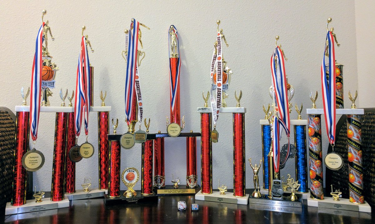 RiptideGS's tweet photo. 2yrs of #work #riptide #Basketball never actually looked at all of the hardware before Reminders of when players grew and chose to be great! https://t.co/2GYq5jIV1H