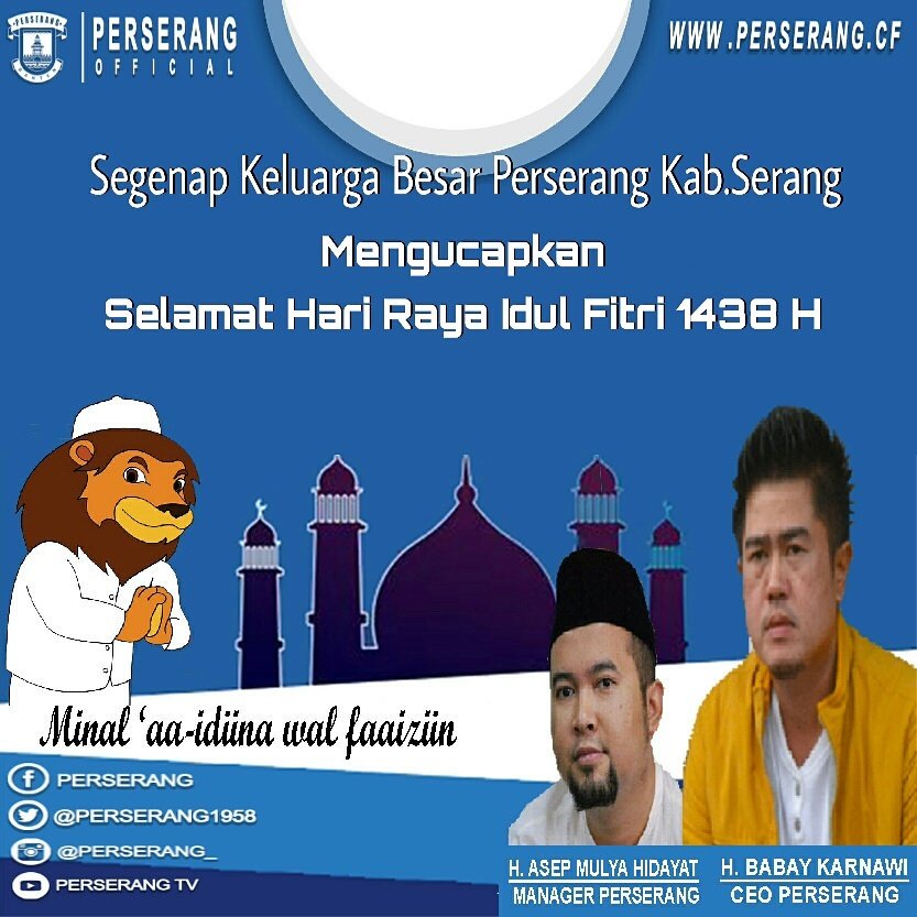 Perserang1958's tweet photo. Segenap manajemen, pelatih &amp; official serta pemain mengucapkan : Selamat Hari Raya Idul Fitri 1438 H
🙏 https://t.co/T0AtbkXuid