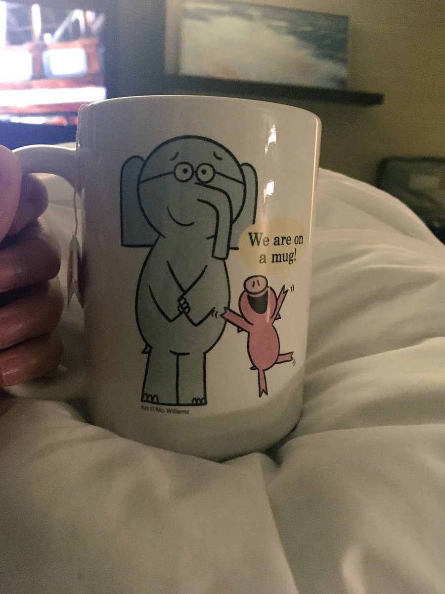 kellysir's tweet photo. Nothing's better after a long &amp; wonderful day at #ALAAC17 than a #cupoftea in my new #elephantandpiggie mug! https://t.co/hcsUAOtNBI