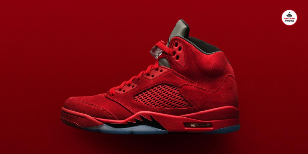 air jordan 5 red suede foot locker