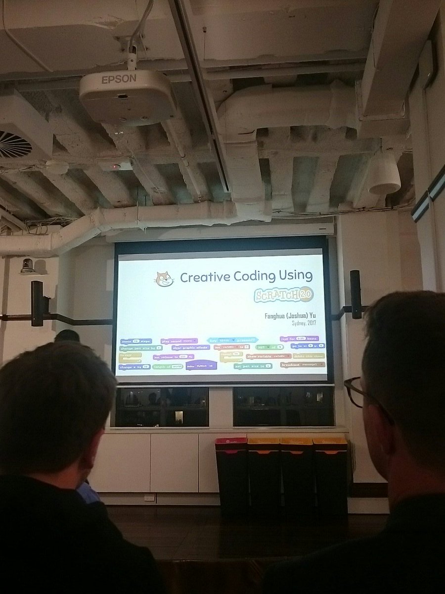 CodeClubAus's tweet image. Listening to Joshua from #codingforeveryone about our fave @scratch So many people excited to #getkidscoding @ @1millionrobots