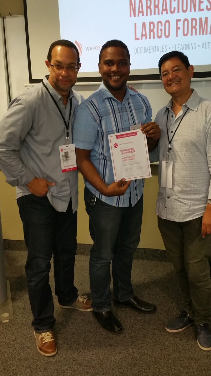 Ivanarmandof's tweet photo. Una etapa más de capacitación. Gracias a Dios. #VoxTraining "Narraciones de largo formato #eLearning #Audiolibros @WorldVoices @intecrd https://t.co/8iXPwkakoN