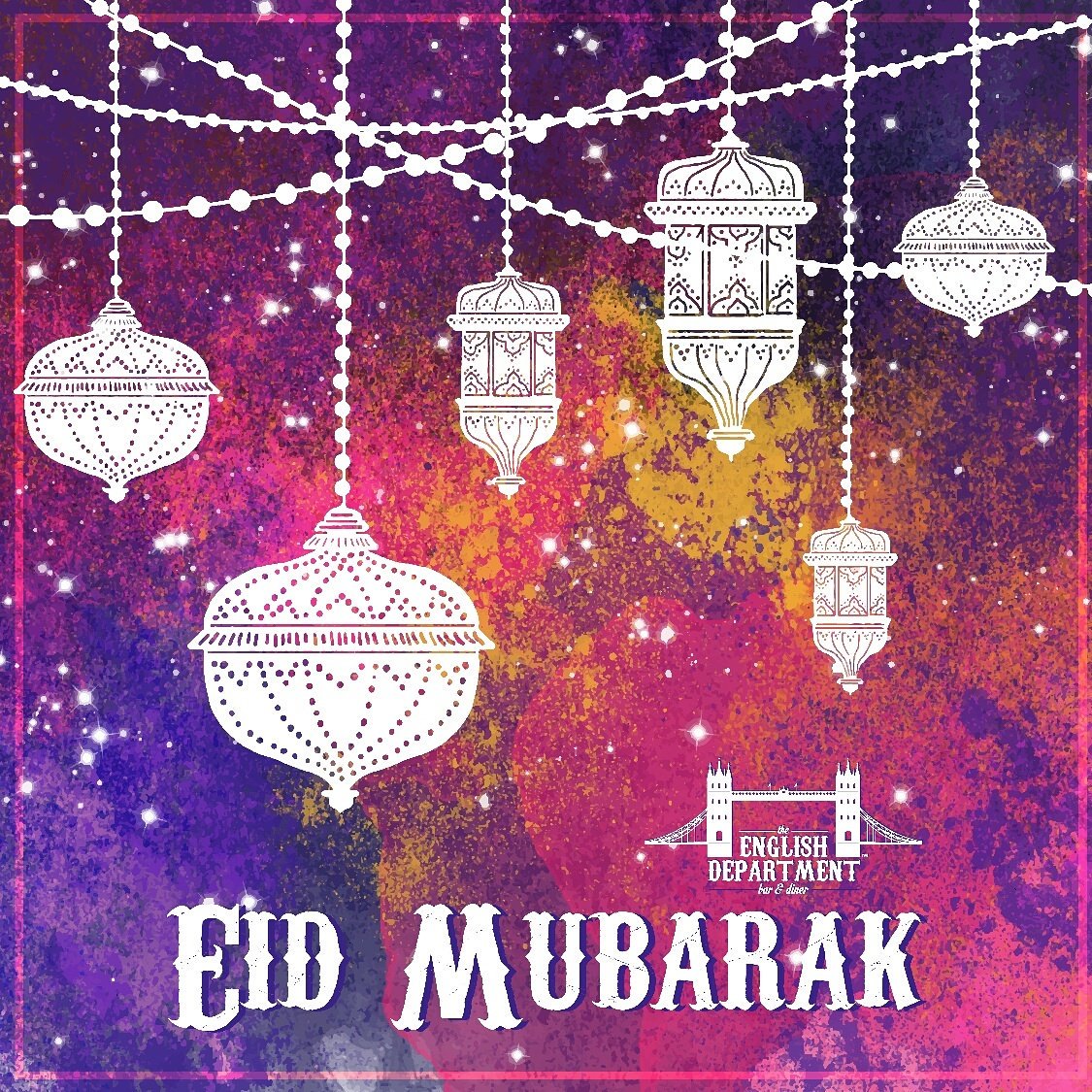 EnglishDeptIN's tweet photo. #TheEnglishDepartment wishes you all a Happy Eid! Let’s share love,happiness &amp; food with everyone this Eid!
#EidMubarak #Celebration https://t.co/ONHyxHBxuv