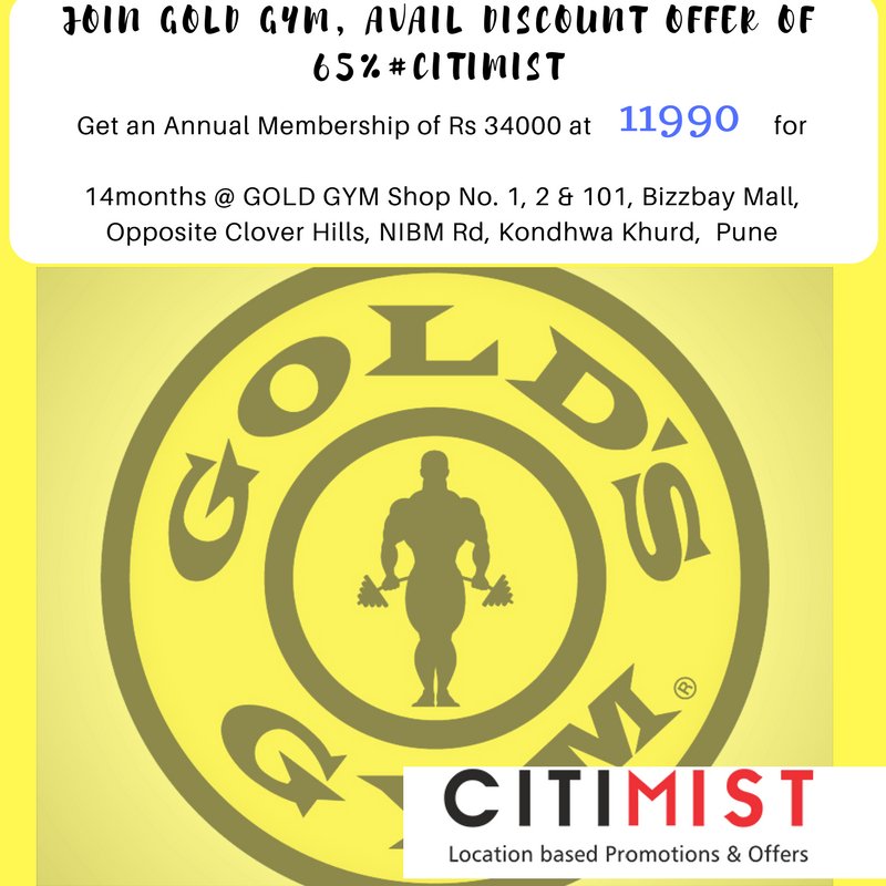 Citimist's tweet photo. Gold's Gym
Get annual membership worth Rs 34000 just at Rs 11990 and get 2 more months extra!!!
https://t.co/dyU0Rkft3m https://t.co/L0vmAPmYrq