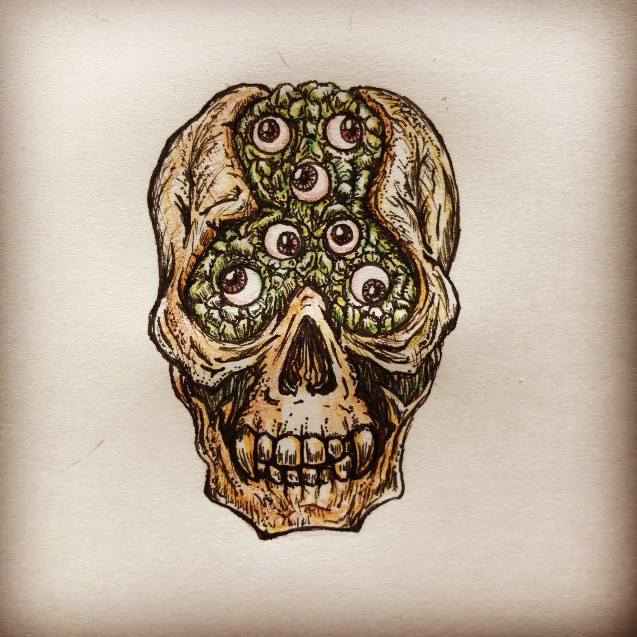 エンドウシンジ 絵と文字 これくらいなら耐えられるけど 丸いものがブツブツと密集してるものが苦手 ピパピパとか Skull 目玉 イラスト T Co Njbkovowar Twitter