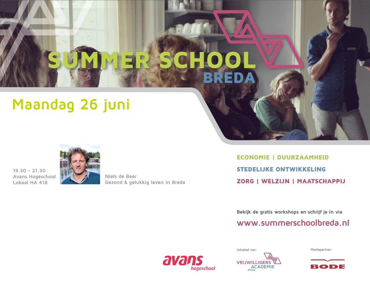IsabelleLeijser's tweet photo. We gaan van start! Bomvol gratis programma tijdens #SummerSchoolBreda @Breda door @VWAcademieBreda. Er zijn nog enkele plekken beschikbaar. https://t.co/PC2zIV5NE3