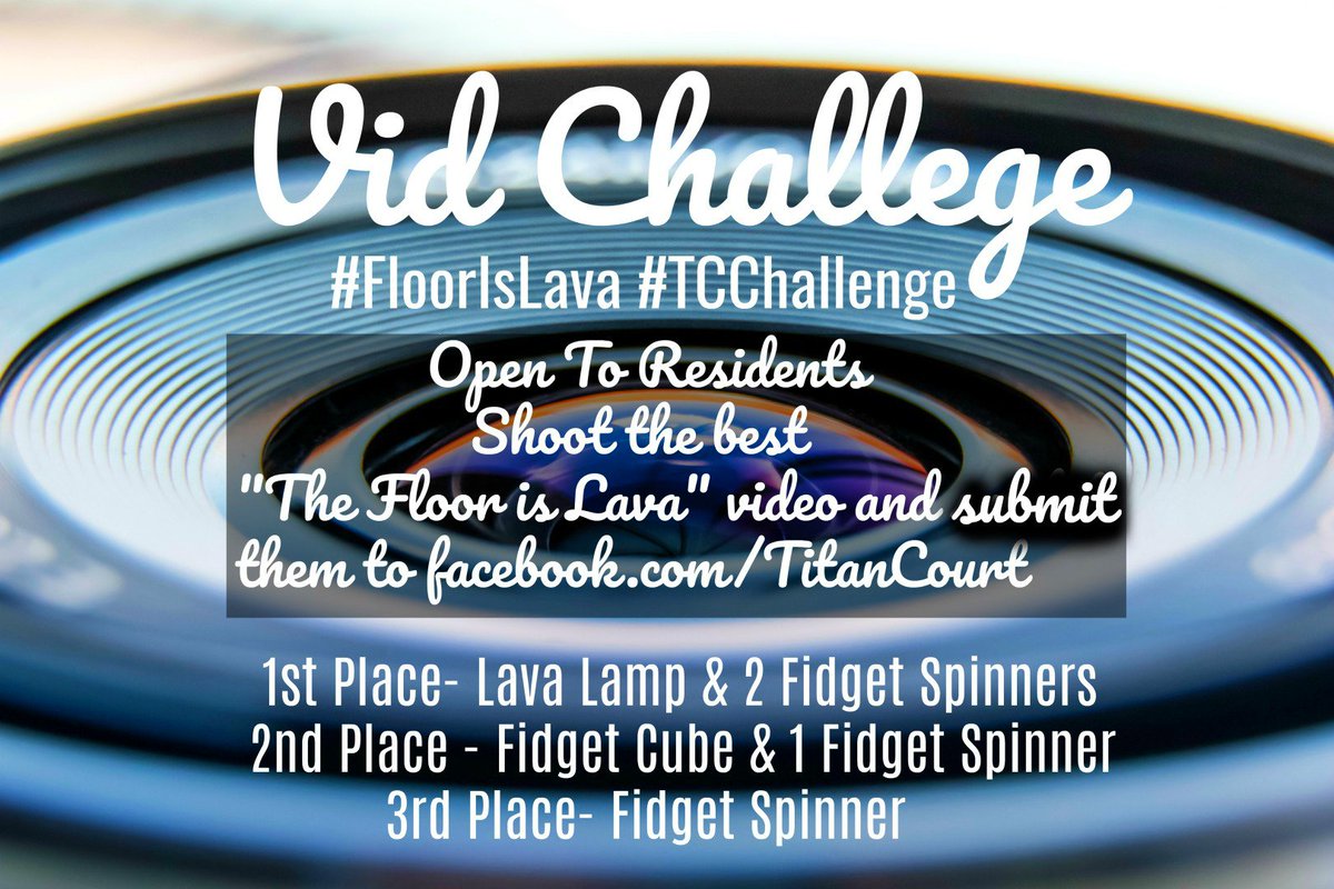 TitanCourt's tweet image. Residents, Shoot a &quot;Floor is Lava&quot; video, submit the video here on the Titan Court Page. Make sure to use the #FloorisLava &amp;amp; #TCChallenge