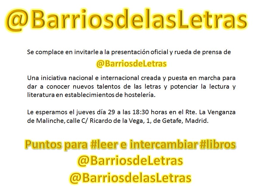 BarriosdLetras (@barriosdeletras) on Twitter photo #Getafe #Pinto #Valdemoro #Parla #Leganes #Alcorcon <a href="/Mostoles/">Mostoles Weather</a> #Lerma #Murcia #Madrid #Espana #Mexico todos n <a href="/BarriosdeLetras/">BarriosdLetras</a> ¡Ven, vívenos! #Getafe #Pinto #Valdemoro #Parla #Leganes #Alcorcon <a href="/Mostoles/">Mostoles Weather</a> #Lerma #Murcia #Madrid #Espana #Mexico todos n <a href="/BarriosdeLetras/">BarriosdLetras</a> ¡Ven, vívenos!