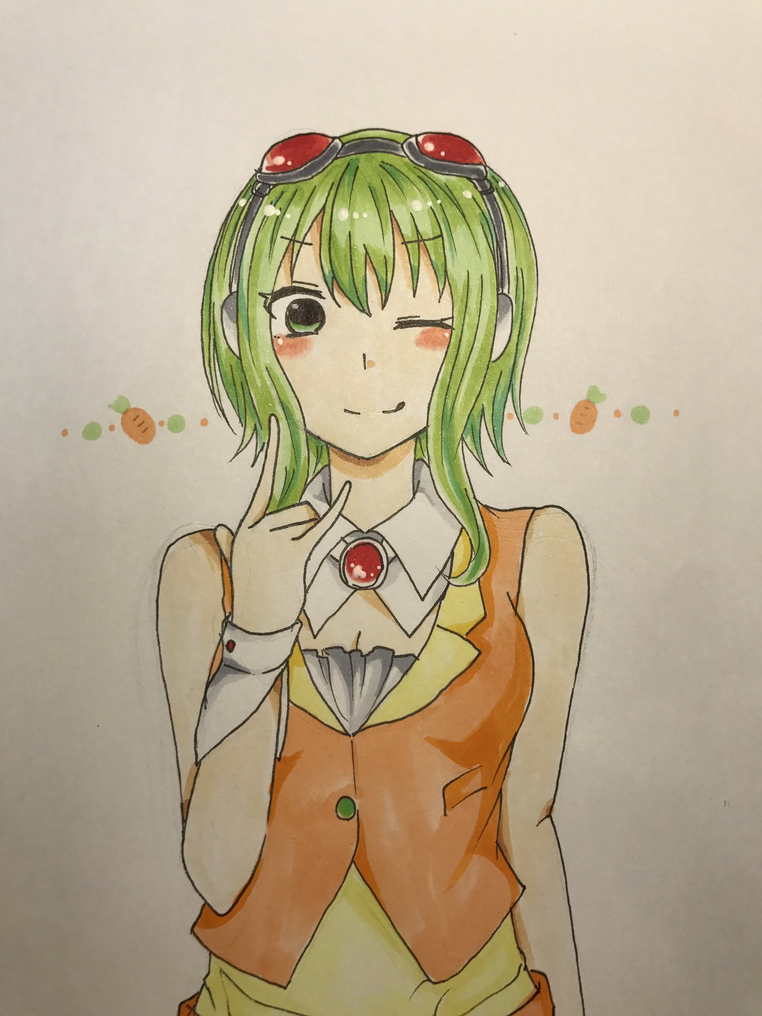 お萩 Gumi誕生祭17 Gumiちゃん誕生日おめでとう て事でgumiちゃんを描いてみた T Co Hzhtebkwk7 Twitter