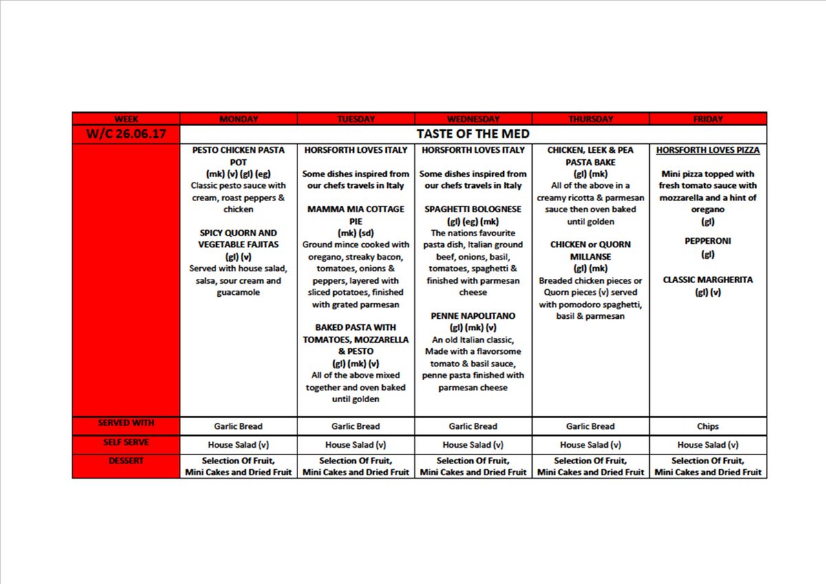HorsforthFood's tweet photo. Menus for this week! https://t.co/zHtVUYj9Vt