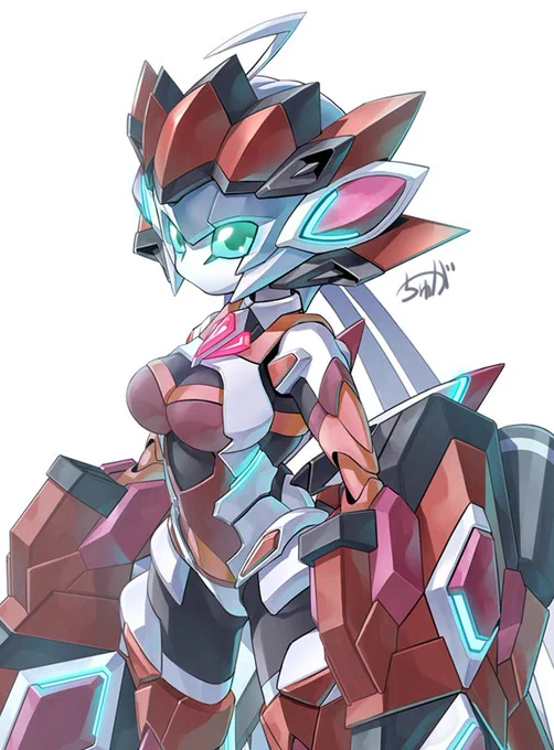 キョーリューさんとこのシンフォギア本用に描いたメカクリスちゃん。全身は本で見てね。 