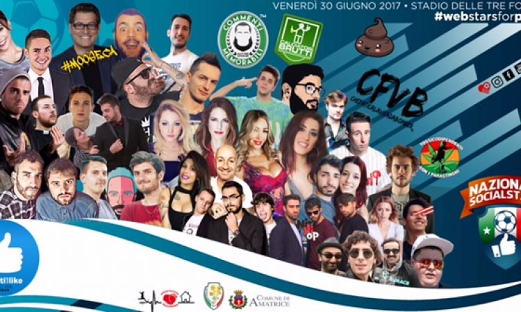 Diregiovani's tweet photo. #Terremoto. Debuttano #SocialStars, venerdì in campo per #Amatrice

https://t.co/63WTfMnngi #NazionaleSocial #webstar #roma #26giugno https://t.co/u1n5bF7aez