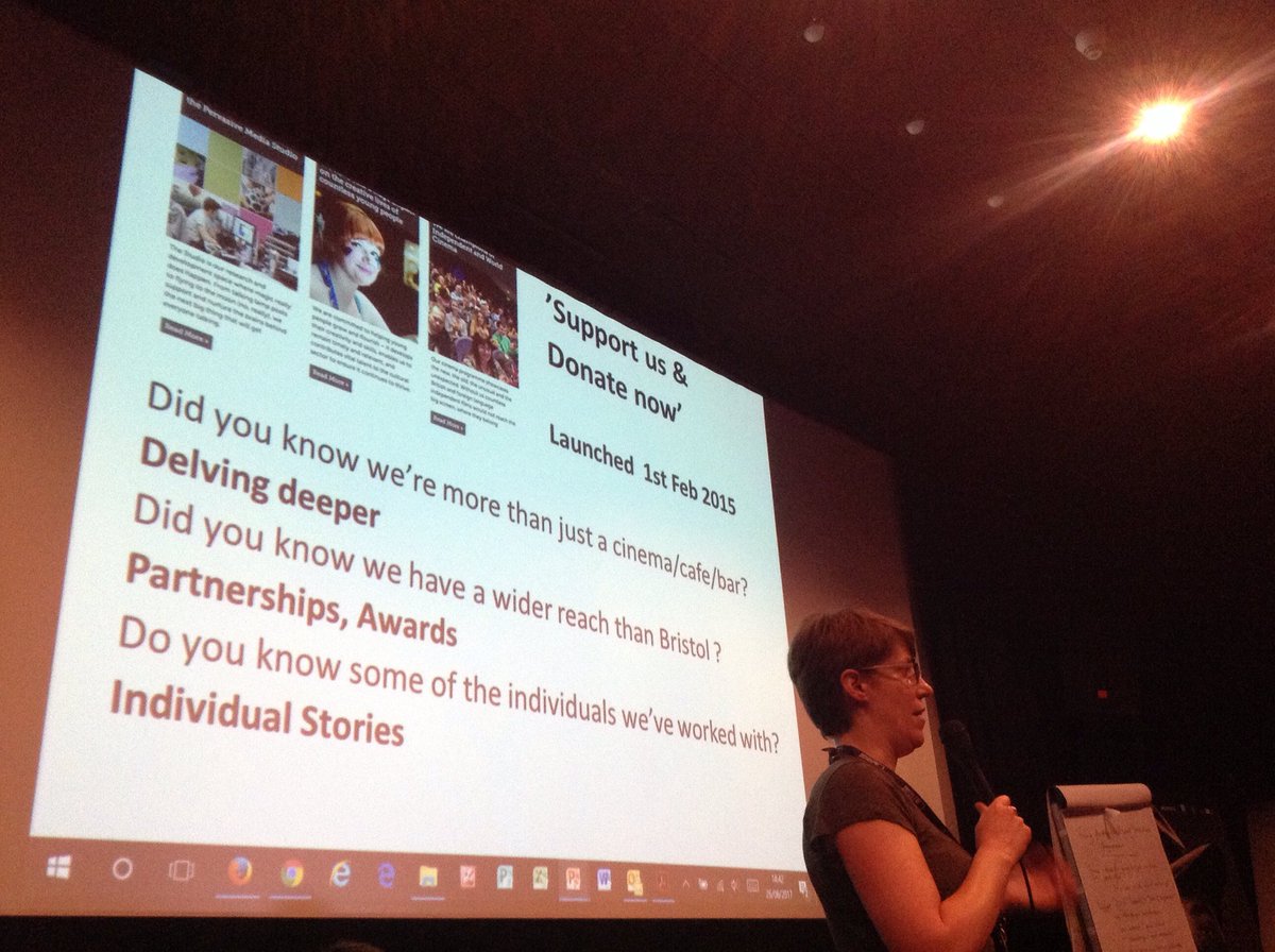 EuropaCinemas's tweet photo. @MaddyProbst presenting #watershed storytelling strategy to motivate audience and fundraise #ECBoLab2017 https://t.co/TTQVpTQGiS