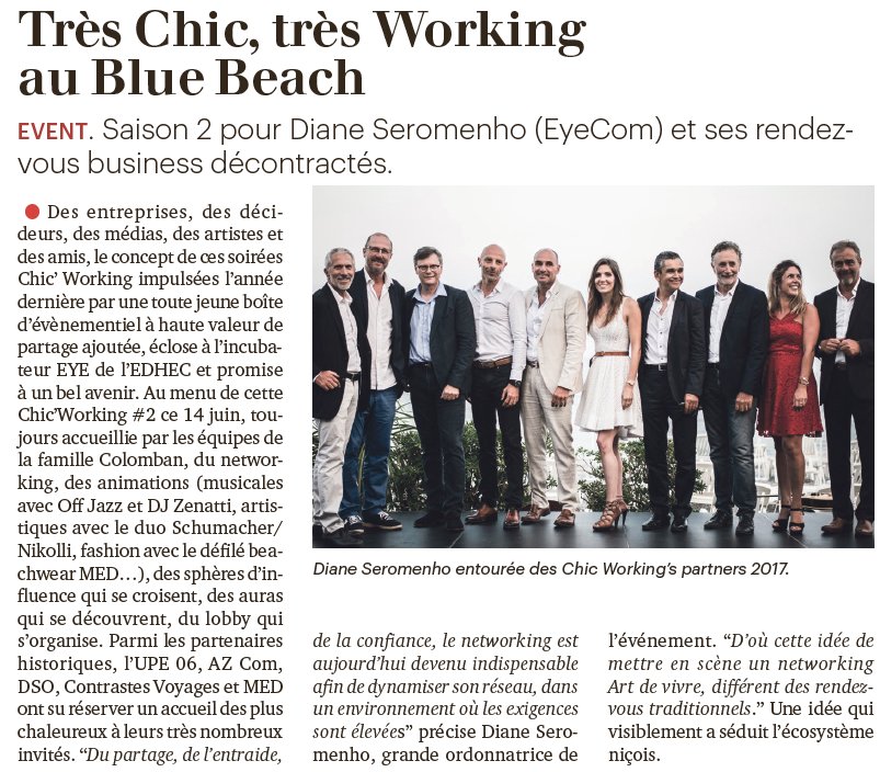UPE_06's tweet photo. 💬"Très Chic, très Working au Blue Beach" par @Tribuca.
Saison 2 pour Diane Seromenho d'@EYECOM_SASU  et ses RDV
business décontractés. https://t.co/vVDZ5rAYGF