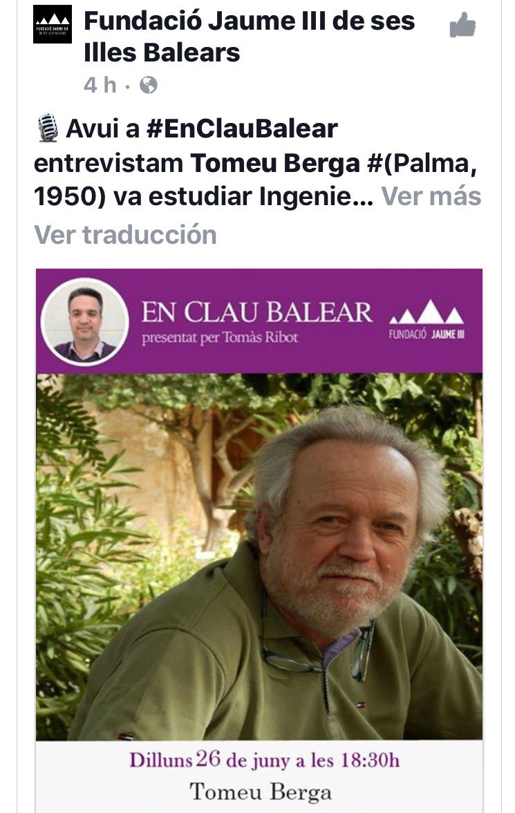 Avui a <a href="/Canal4Radio/">Canal 4 Radio</a> al pgma #EnClauBalear a les 18'30 entrevista a Tomeu Berga,portaveu de sa plataforma "Salvem és monument de Sa Feixina"