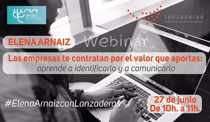 AreaEmpleoFSMLR's tweet photo. Mañana martes tendremos #Webinar sobre tu valor para el #empleo. Con @elenaarnaiz y @Lanzaderas_EES. Síguelo aquí: https://t.co/AapLYLBbRl https://t.co/VVRbq3CMzs
