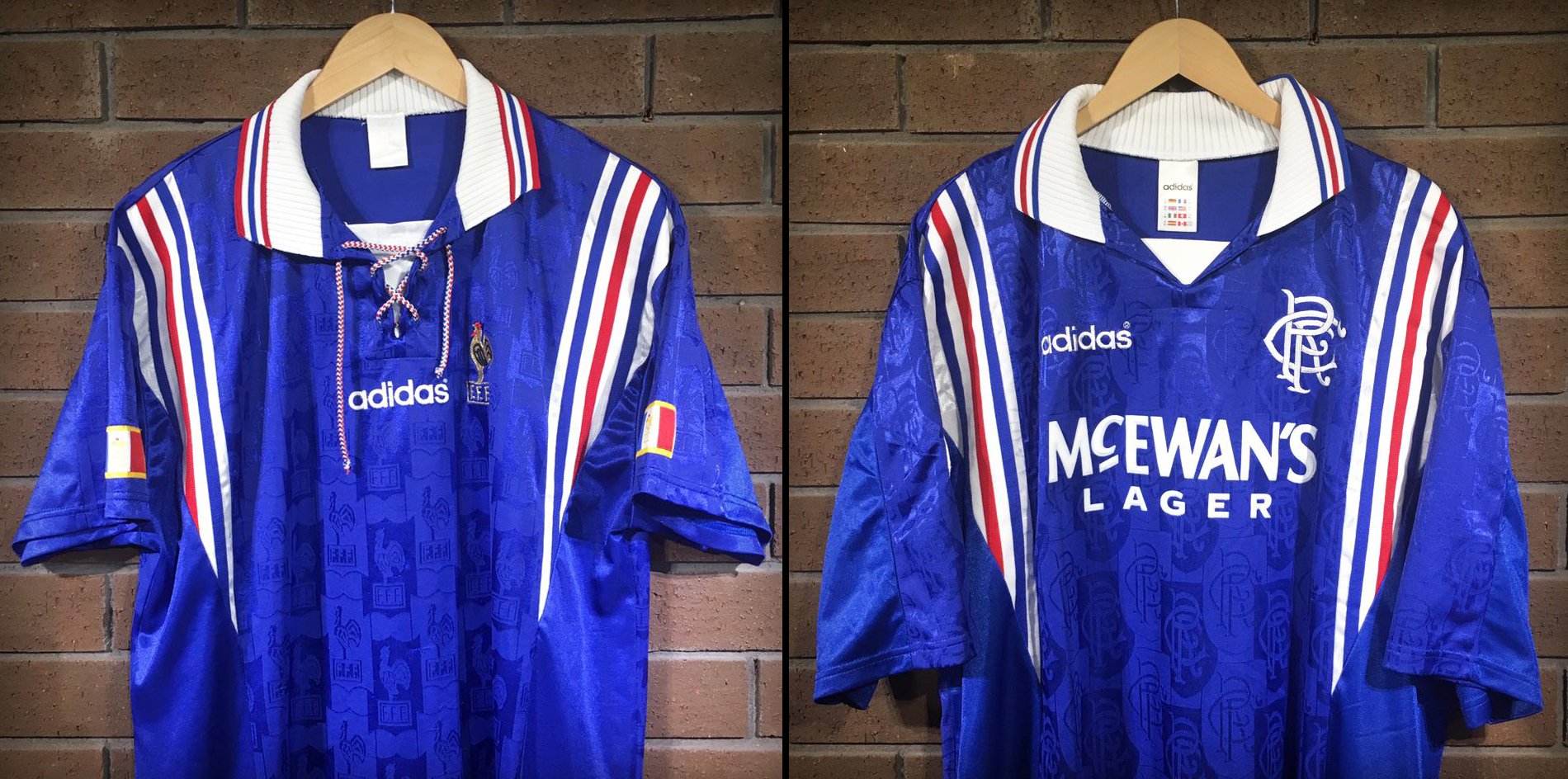 Classic Football Shirts on X: Twinned by design: France and Rangers Who  else wore this Adidas template?  / X