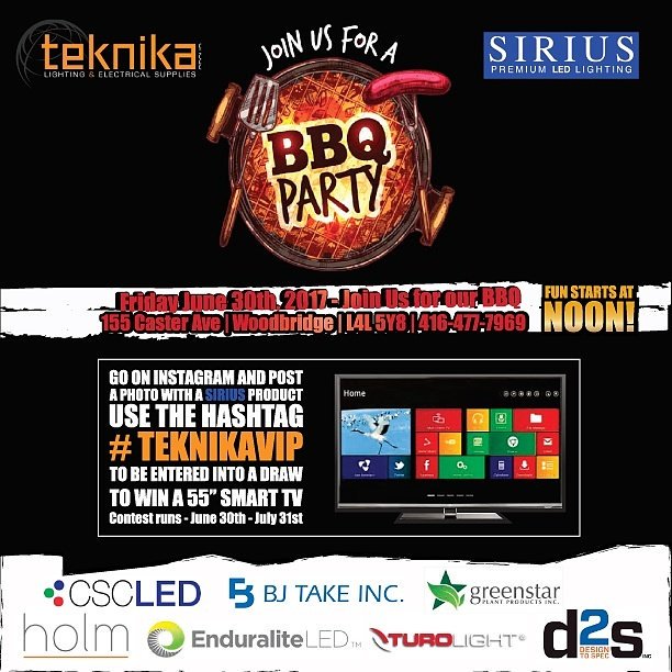 TeknikaG's tweet image. June 30th Teknika BBQ be there this Friday! Lighting and Electrical professionals will be there. Come and enjoy