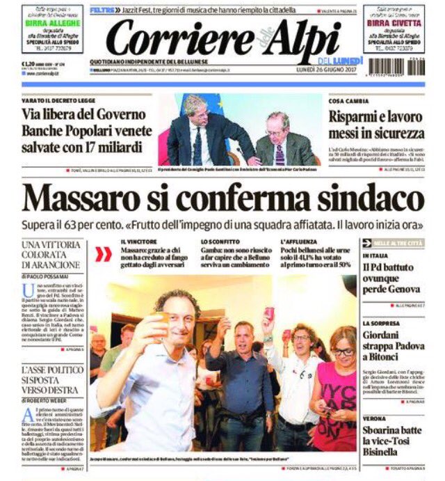 giorgio_design's tweet photo. #belluno ha scelto e continua il suo viaggio di sola andata, nel segno della continuità. @CorriereAlpi @JacopoMassaro https://t.co/U7XFYoSLqp