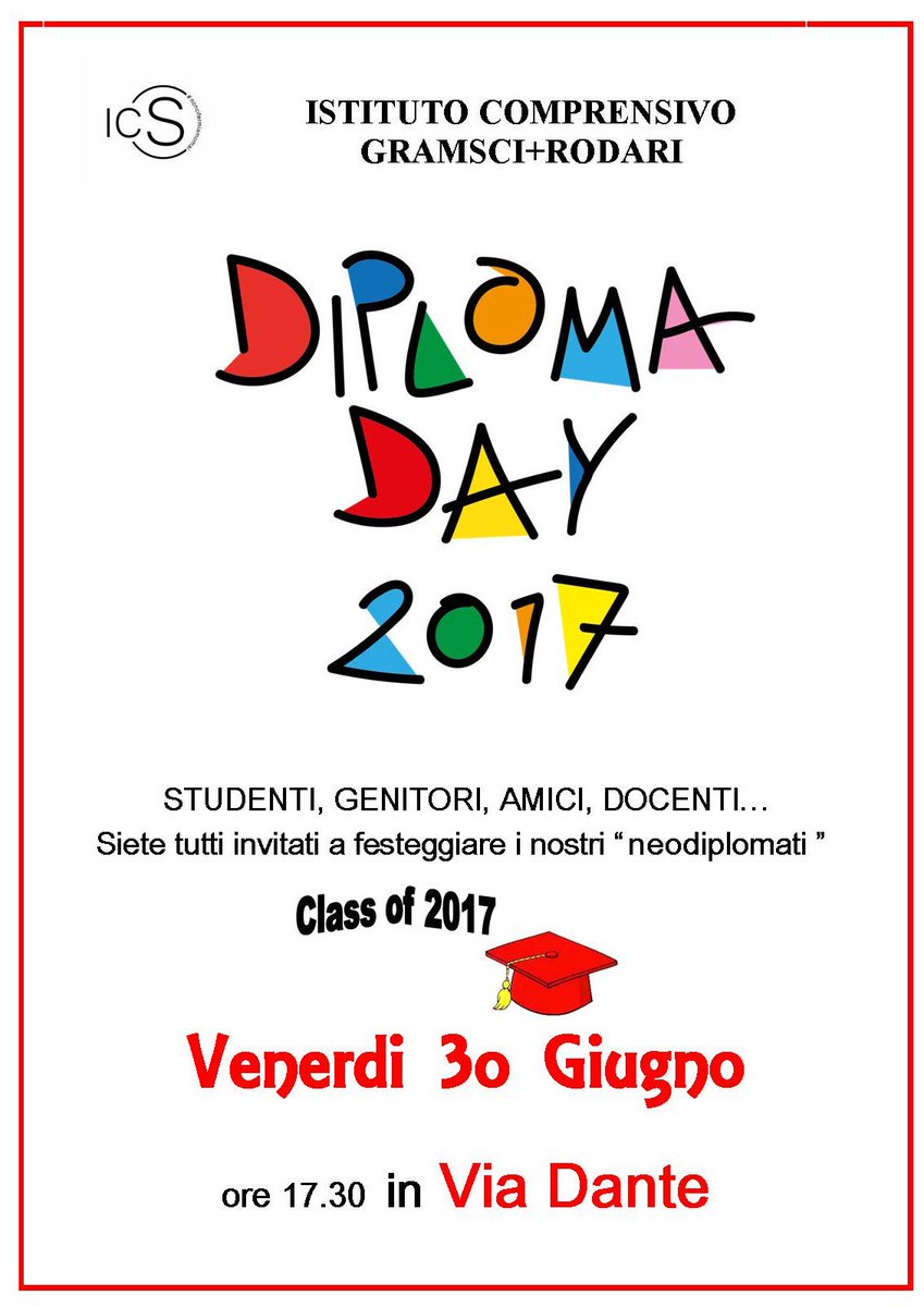 alea70's tweet photo. #DiplomaDay a #ICSestu !!!! non prendete impegni: 30.06 ore 17.30!!! @MurgiaAndreina @raimserra15 @MonicaMelis8 @Mofloris @ignaziacera https://t.co/vOVzNGyXMP