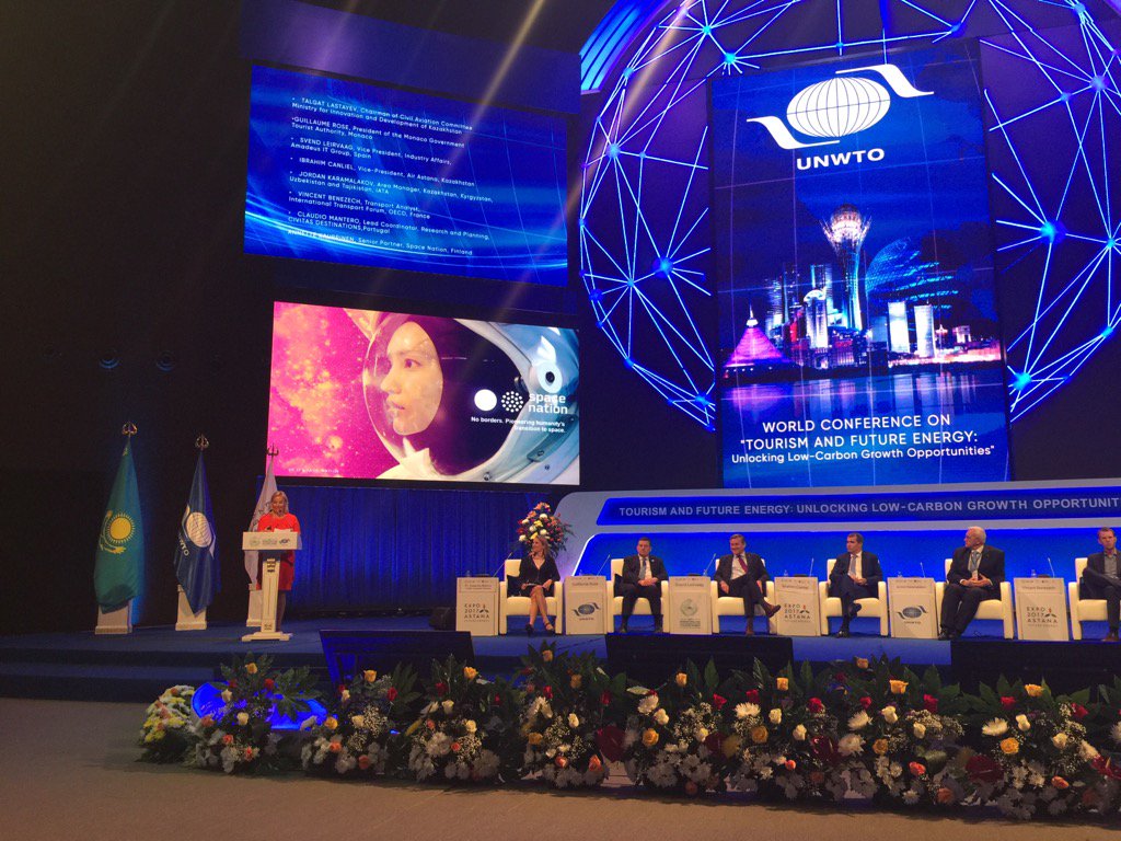 AnnetteKauppine's tweet photo. So proud to present Space Nation in #Astana World Conference on Tourism and Future energy #iy17 @spacenationorg https://t.co/cDjRumKdeG