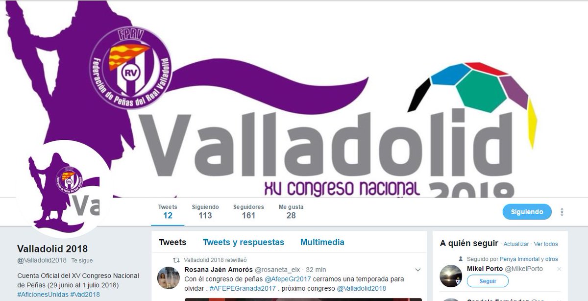 AficionesUnidas's tweet photo. Con la resaca de #AFEPEGranada2017 ya está en marcha el próximo congreso en Valladolid. Seguid a @Valladolid2018 para no perderos nada👏🏽✍🏽 https://t.co/Qsbo5M4cGR