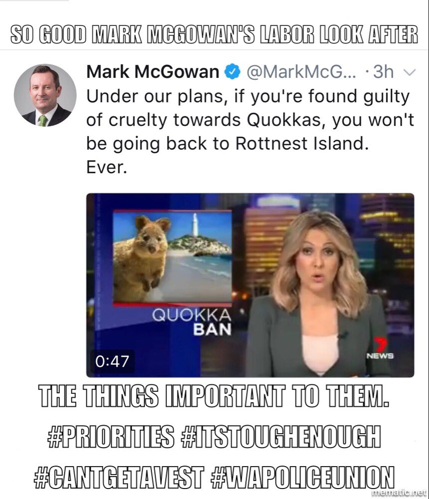 McGowan's Labor Government - looking after the important State assets first. Meanwhile Cops can't be protected. #priorities #itstoughenough