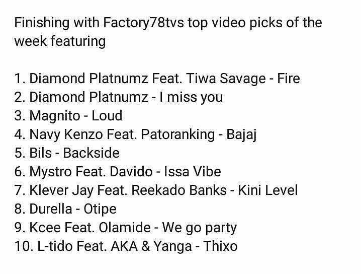 Wcbwasafi_'s tweet photo. Thanks for your support @Factory78 #F78TvNews UK
Video Pick Of The Week
#FireDT #imissyou
Cc @Sallam_SK @diamondplatnumz https://t.co/XO03Pb7KEs