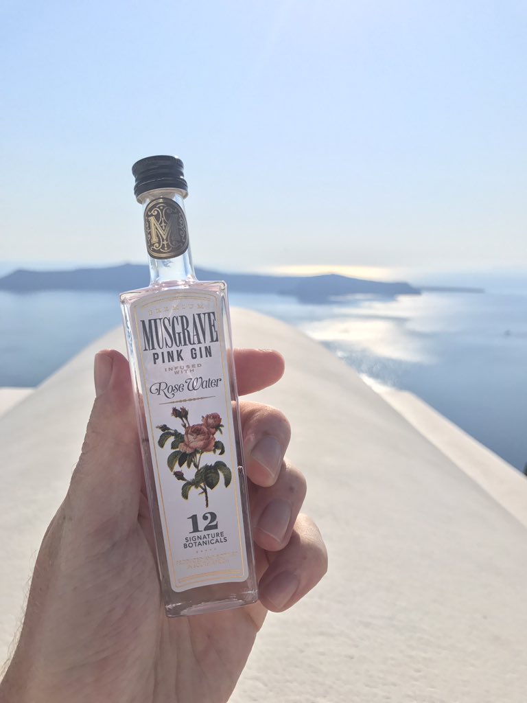 Lloydi_Boy's tweet photo. How about an afternoon G&amp;T overlooking the famous Santorini Caldera, with a @MusgraveGin Pink Mini 🙌🏻

#LloydGoesGreek 🇬🇷 https://t.co/TFjIqZZfdY
