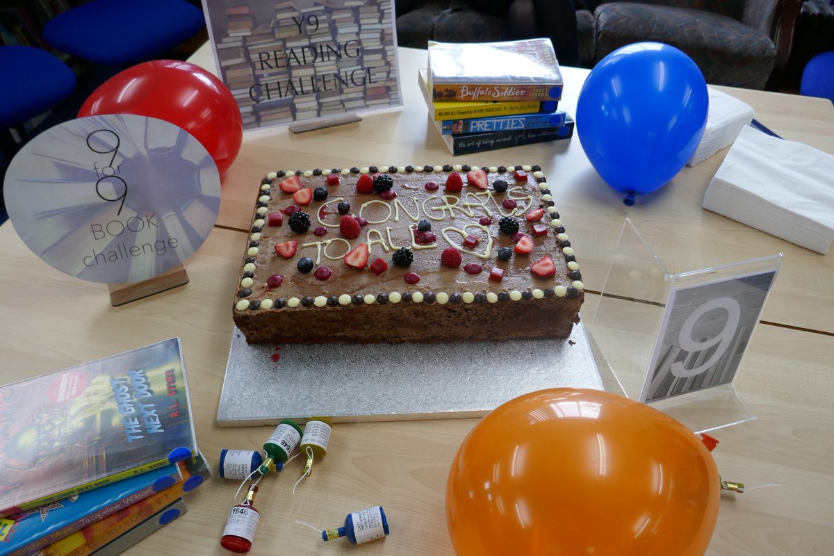 Year 9 enjoyed their reading challenge prize on Friday - A fabulous cake kindly donated by the <a href="/NewBathHotel/">New Bath Hotel & Spa</a>