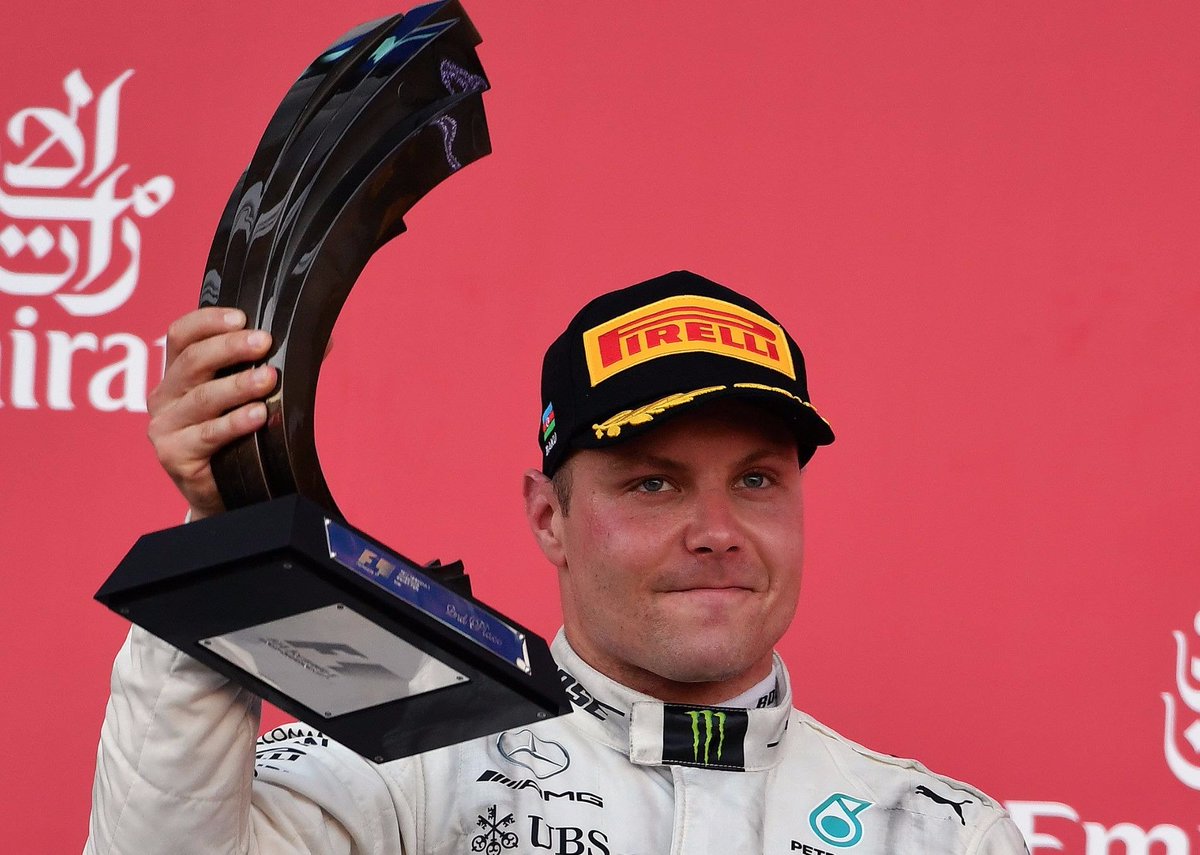 F1's tweet photo. FIGHTING FINN

🚥 Lights Out: P2
😦 Five minutes later: P20
🏁 Finish: P2

@ValtteriBottas = 💪

#MondayMotivation #AzerbaijanGP https://t.co/n0hLGOdfbL